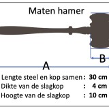 Klassieke voorzittershamer ronde kop (collectors item)
